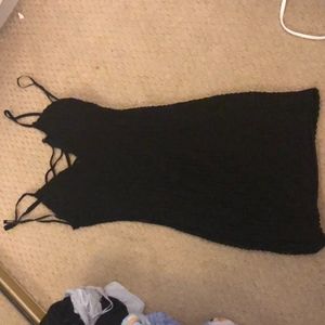 Black Crochet Mini Dress